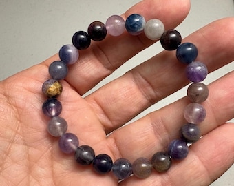 Blue and Purple Fluorite Stretch Bracelet