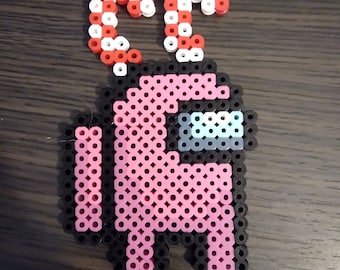 Among Us Christmas Hats Inspired Perler Bead Art