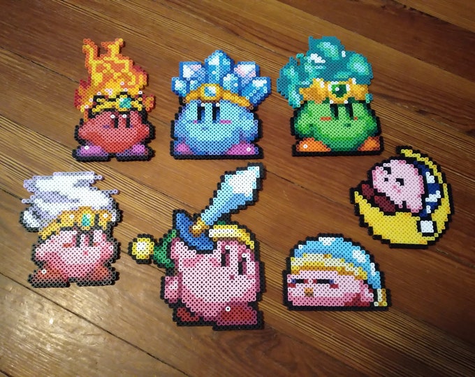 Kirby Transformations Inspired Perler Bead Pixel Art