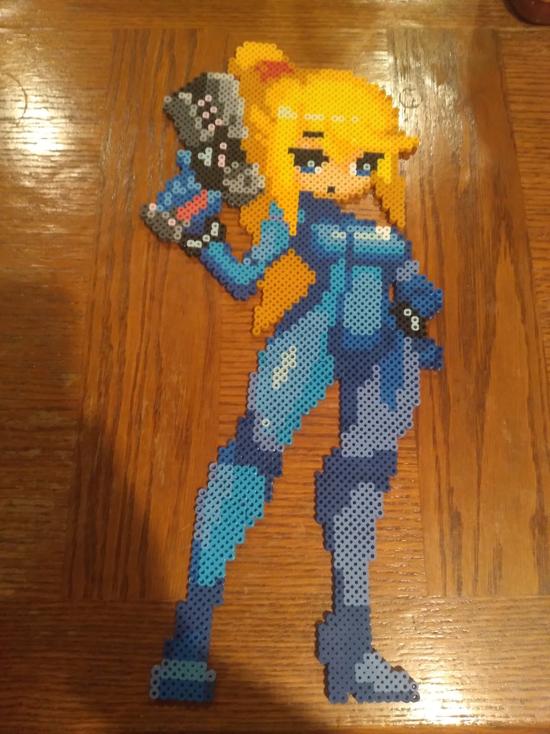 Zero Suit Samus Aran Inspired Perler Bead Art Etsy