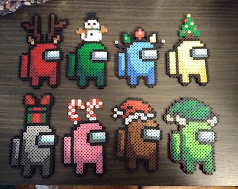 Christmas Tree Among Us Character With Santa Hat Among Us