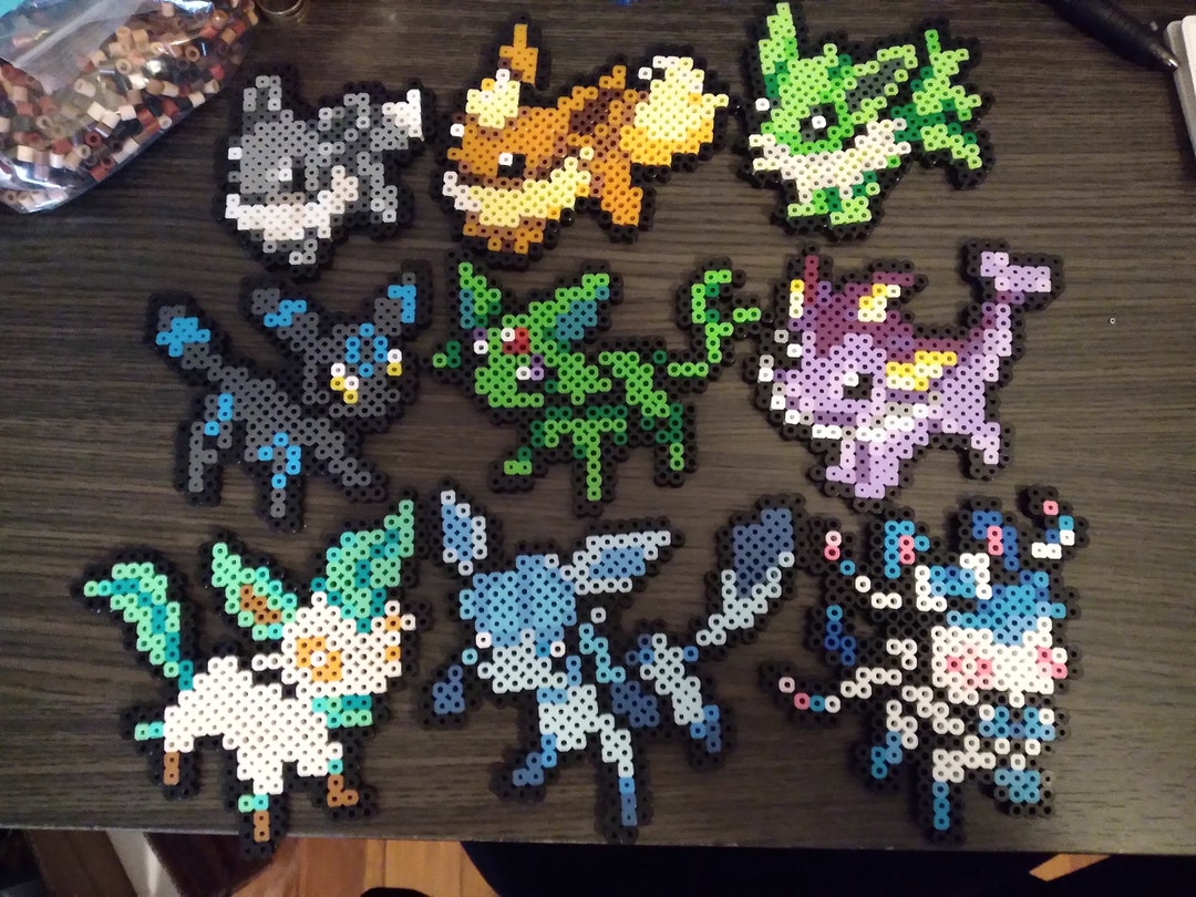 Cute Shiny Eeveelution Perler Bead Inspired Art Etsy