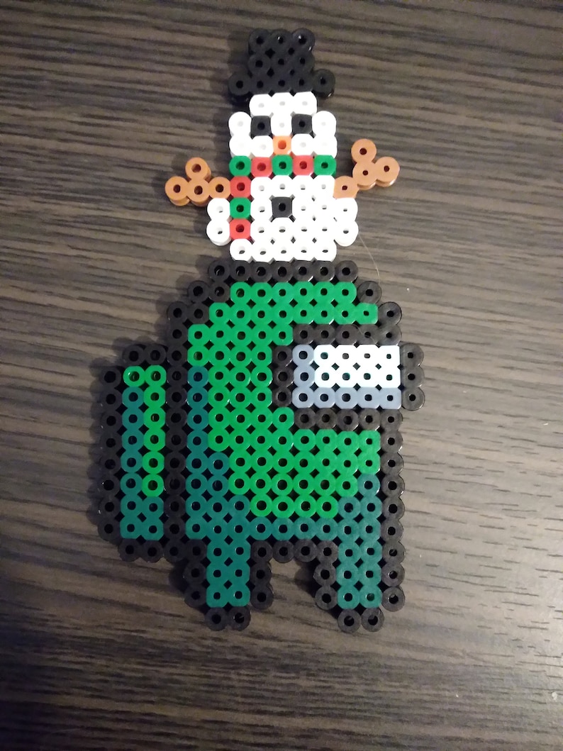 Among Us Christmas Hats Inspired Perler Bead Art Etsy