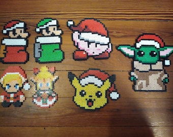 Handmade Christmas Perler Bead Ornaments: Geeky Holiday Decor