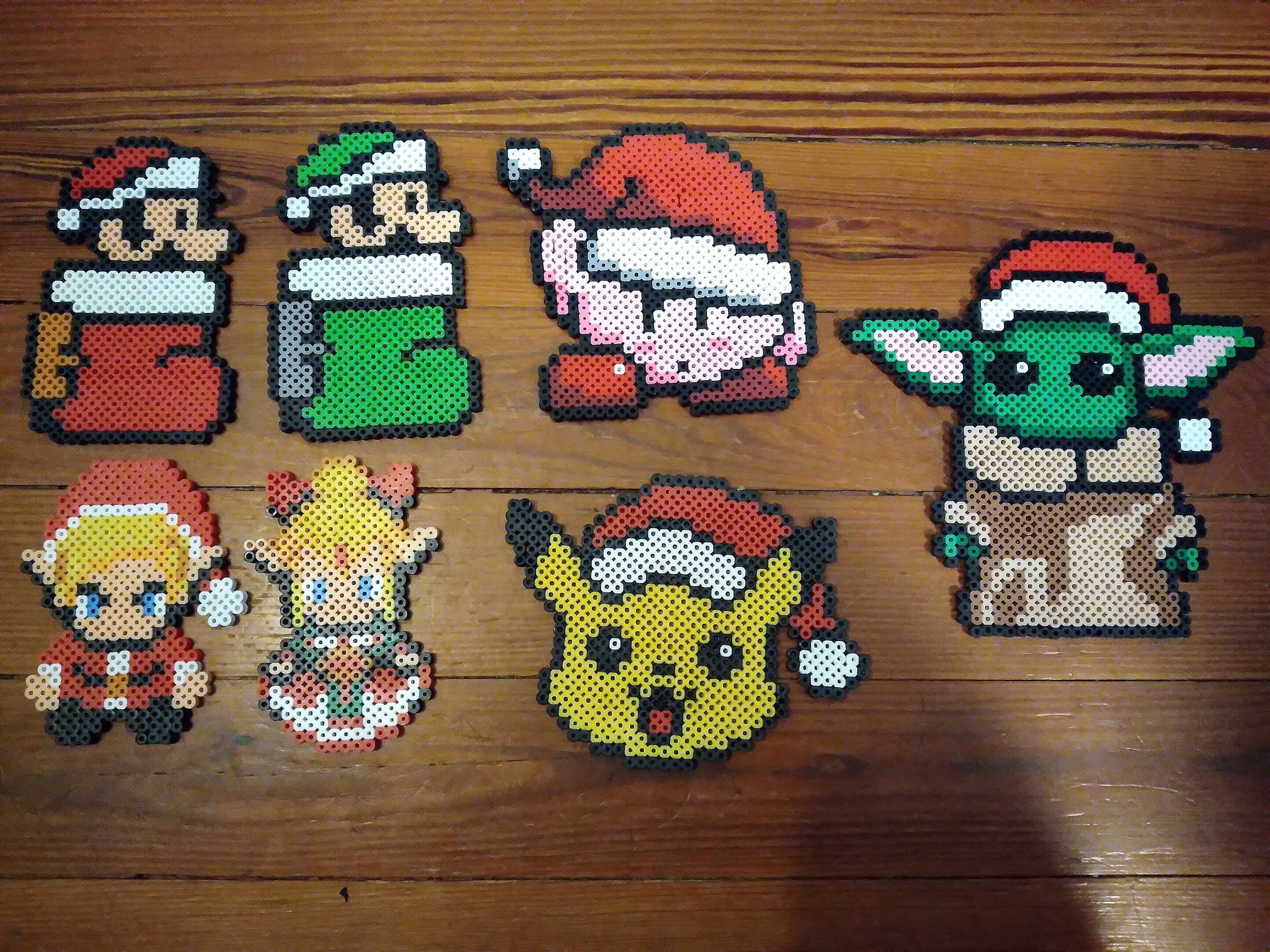 Cute and Nerdy Christmas Perler Bead Ornaments 