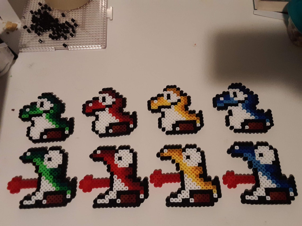 Pyssla Yoshi Baby Yoshi Inspired Perler Bead Art - Etsy Canada
