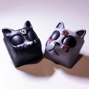 Keycap Demon Kitty Artisan para teclados mecânicos gamer Cherry MX Keycap - Kalih Keycap - Gateron Keycap