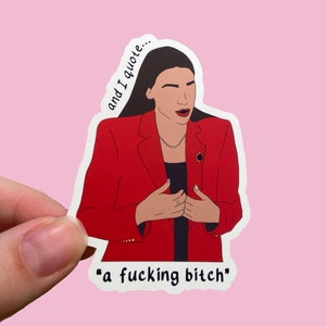 Alexandria Ocasio-Cortez Speech Sticker - AOC Cartoon Digital Drawing (Waterproof) | Gifts for feminists, gifts for women