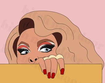 Väggkonsttryck med Miss Vanjie Rupauls Drag Race - HBTQ+-väggkonst