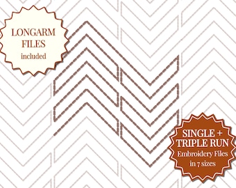 Modern Chevron Edge to Edge Quilting Design, Longarm and Machine Embroidery (Digital Download)