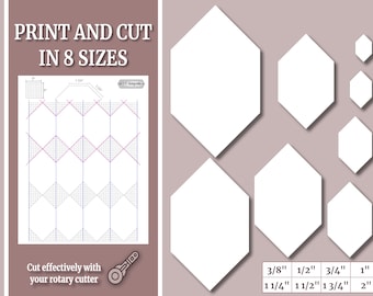 Printable 90 degree Hexagon Honeycomb EPP Template – 8 Sizes, Easy-Cut (PDF Pattern)