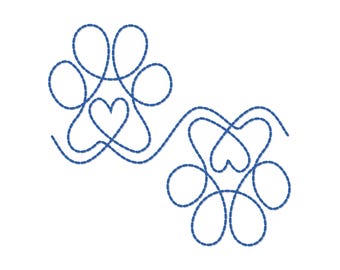 Paw Print Edge to Edge Quilting Design, Pet Embroidery and Longarm Files (Digital Download)