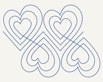 Hearts Edge to Edge Quilting Design, Longarm and Machine Embroidery (Digital Download)