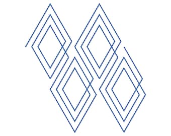 Modern Diamond Edge to Edge Quilting Design, Continuous Line E2E, Longarm and Machine Embroidery (Digital Download)