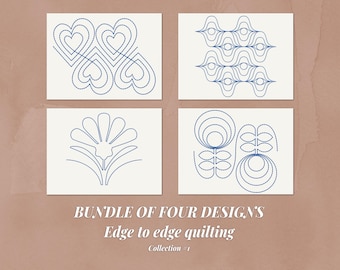 Edge to Edge Quilting Design Bundle | Embroidery & Longarm (Digital Files)