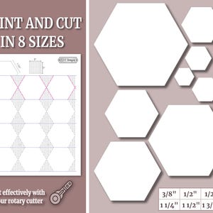 Modelli EPP esagonali stampabili – 8 misure, facili da tagliare (modello PDF)