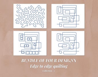Edge to Edge Quilting Design Bundle | Machine Embroidery, Longarm Patterns (Digital Download)