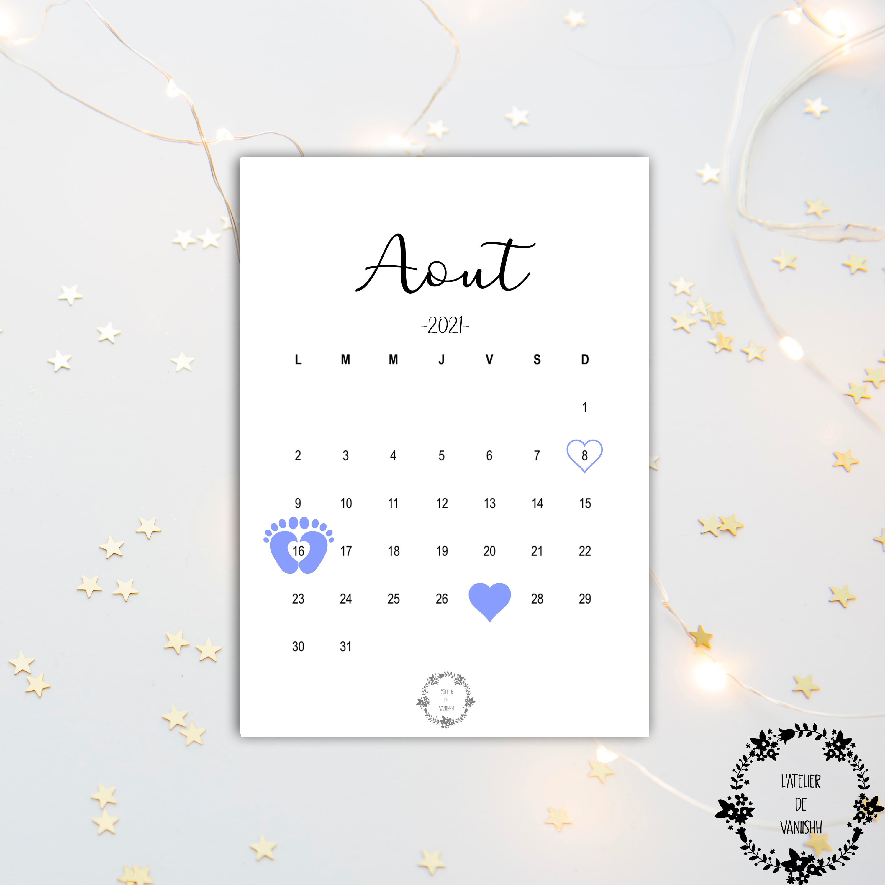 FICHIER NUMÉRIQUE Calendrier Annonce de Grossesse 2021 de | Etsy