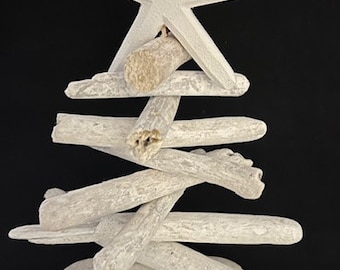 White driftwood tree with starfish star