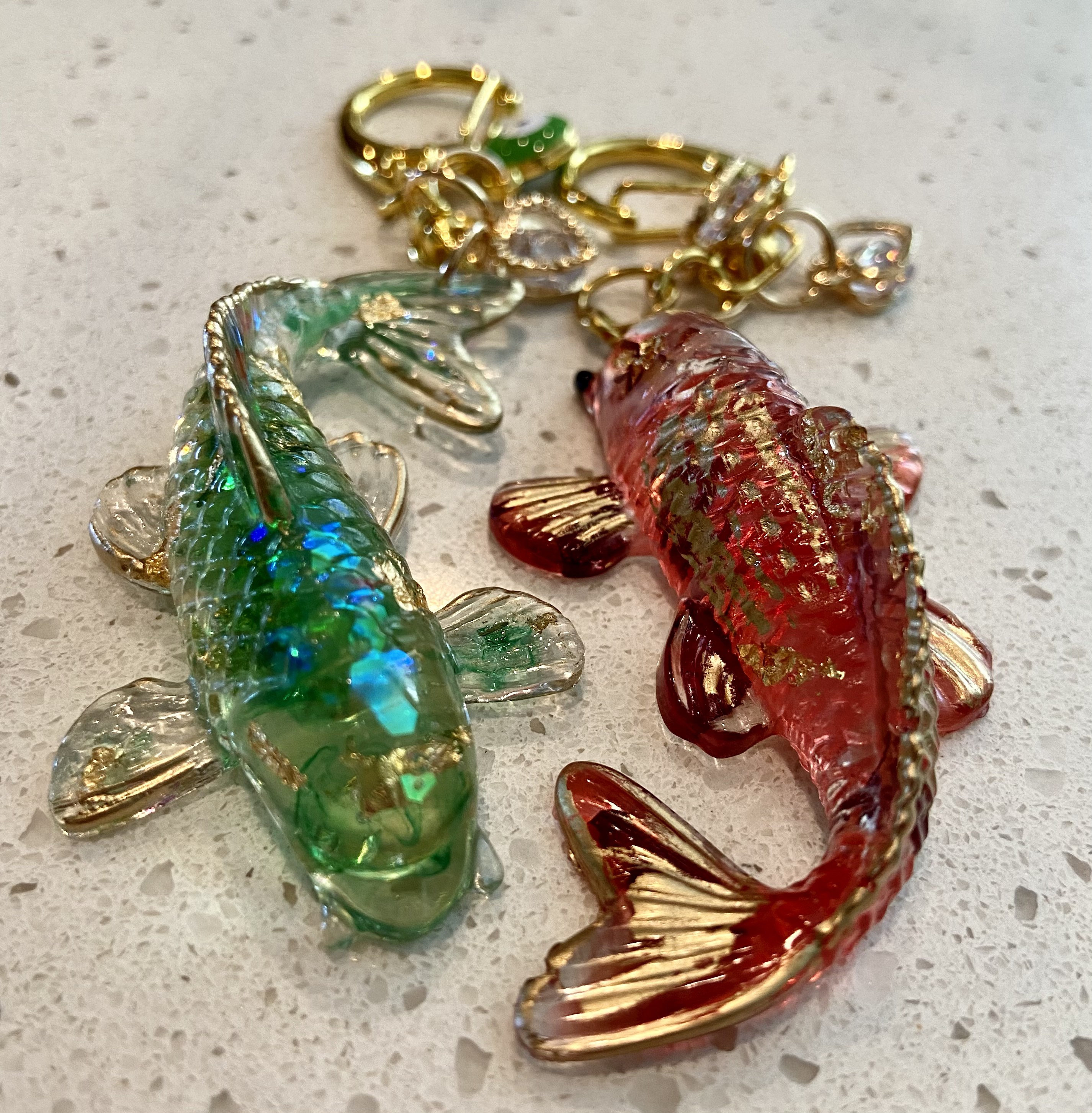 Red or Green koi Fish Keychain Etsy
