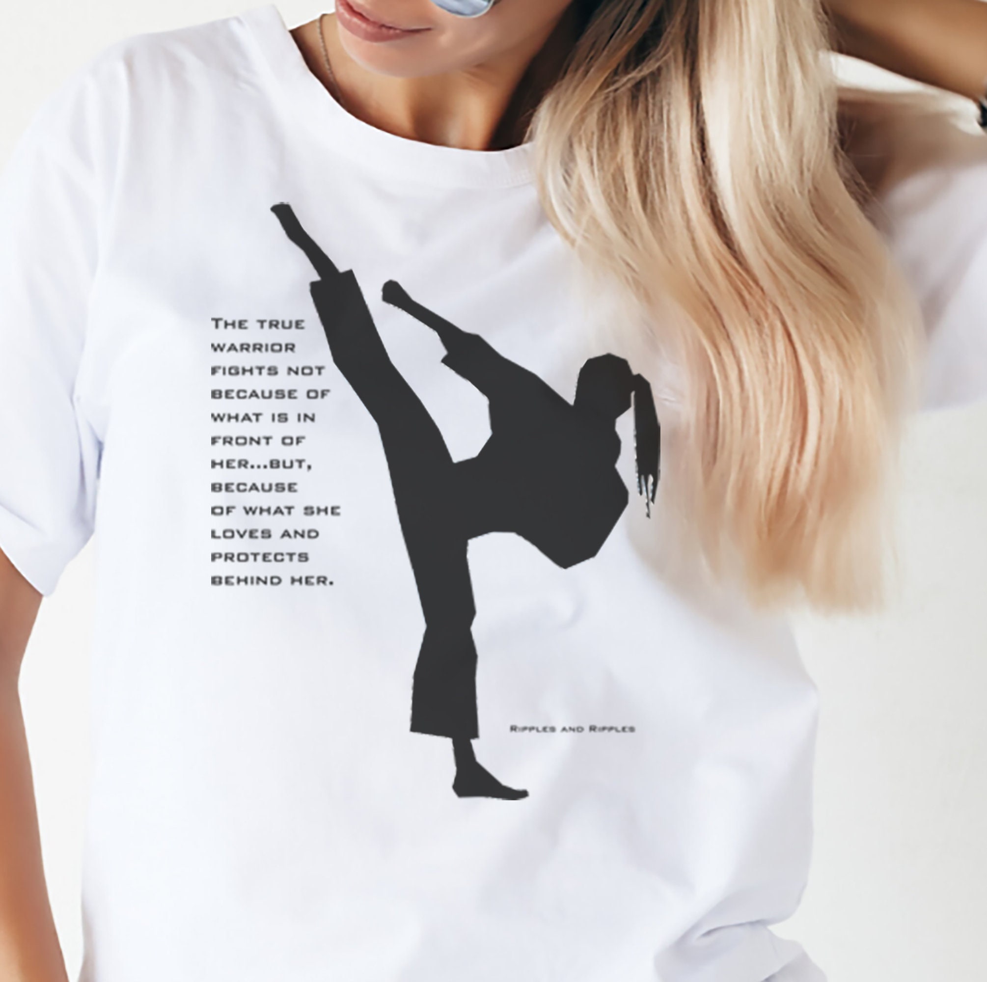 Women's Martial Arts tshirt high kicking black Etsy