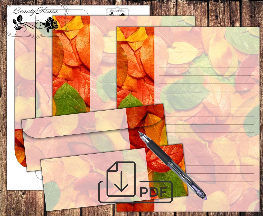 printable-letter-writing-paperstationery-set-autumn-etsy