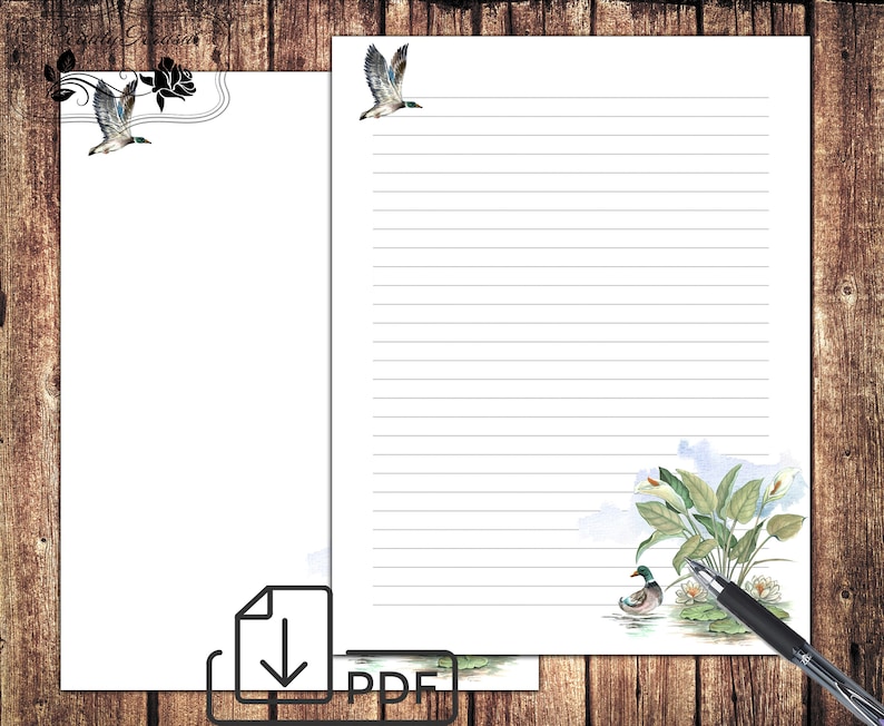 Bird Illustration Letter Writing Set,printable Letters Stationary ...