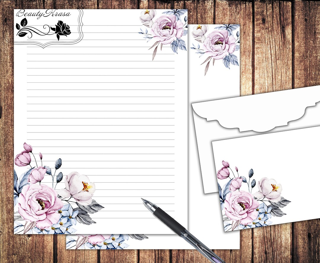 Stationary Setprintable Letter Writing Paper&envelope Etsy
