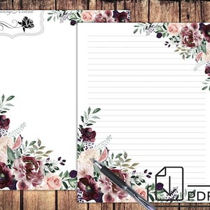 Briefpapier zum ausdrucken, zum ausdrucken, Briefpapier Set, unliniert, liniert, liniert