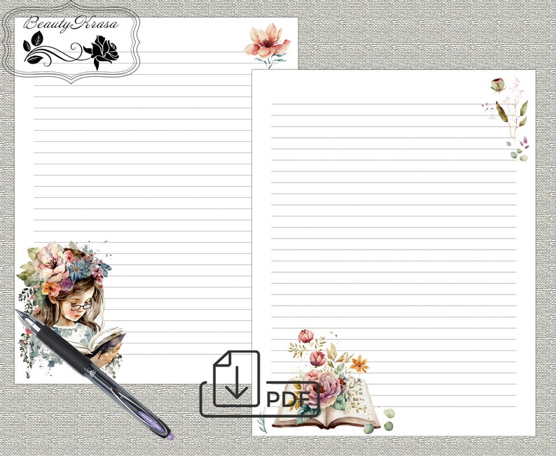 Letter Bundle Writing Stationery Set,printable Stationary Download