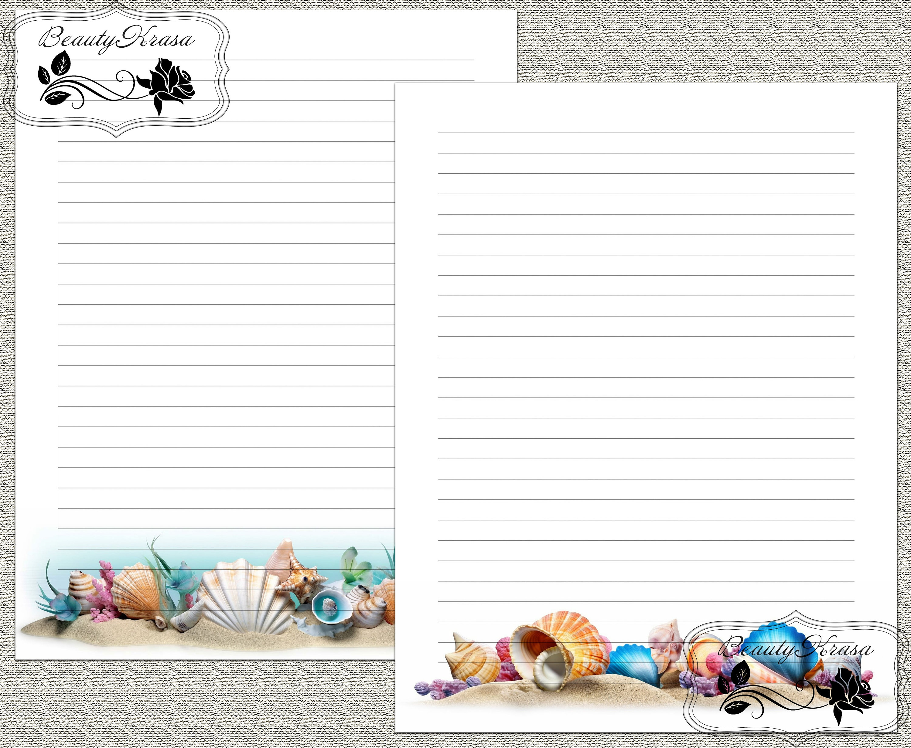 Shell Boxfor Writting Letter Bundle Writing Stationery Set,printable Stationary Shells ...