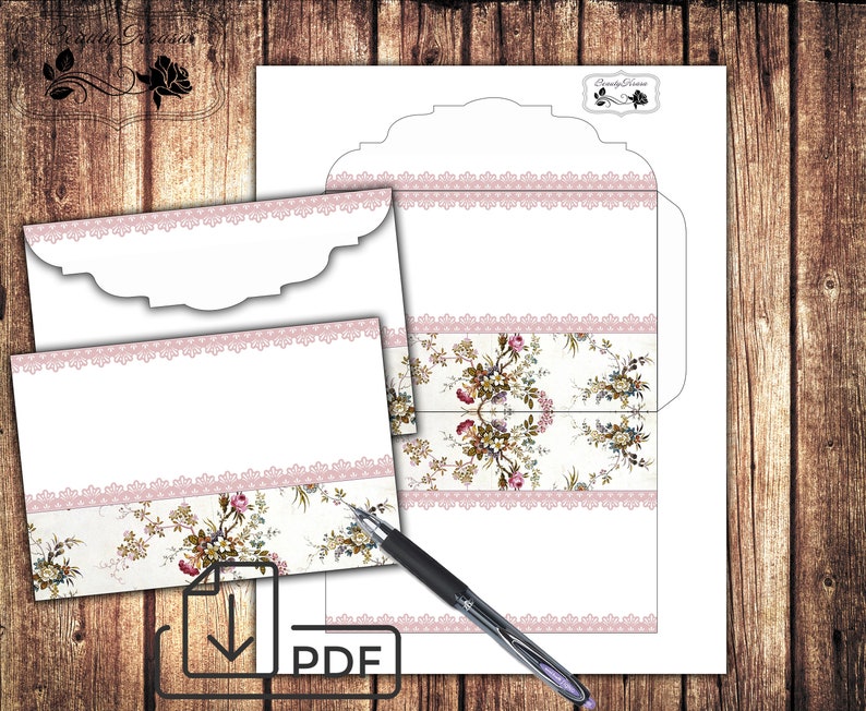 Stationary Setprintable Letter Writing Paper&envelope Floral Etsy