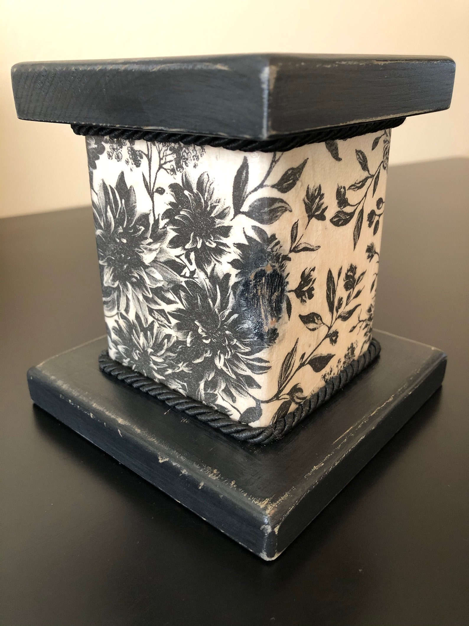 Wood Pillar Candle Holders set of 3, Wood Candle Block Holders, Wood