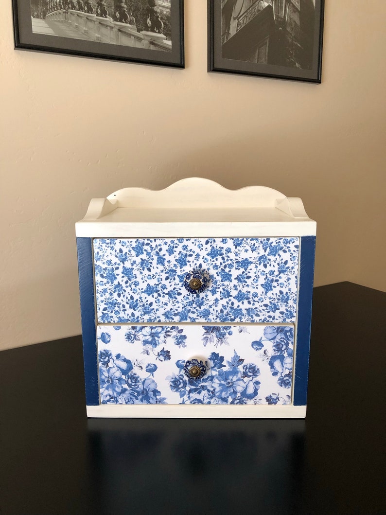 Wooden Tabletop Shelf w/Drawers Display Shelf Etsy