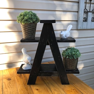 Wooden Ladder Plant Stand, Tabletop Plant Stand, Tiered Tray Stand, Ladder Display Stand, Tiered Display Stand, Ladder Plant Shelf