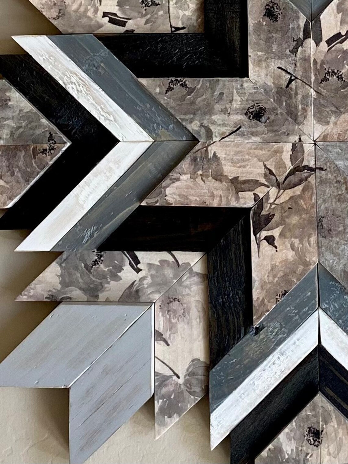 Reclaimed Geometric Wood Wall Art Wood Sunburst Wall Decor - Etsy