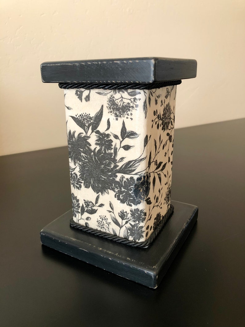 Wood Pillar Candle Holders set of 3, Wood Candle Block Holders, Wood