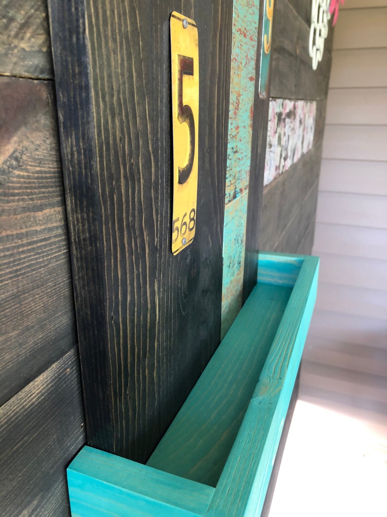 Blk/Teal Wood Wall Mounted Coat Rack w/shelf Hat Rack Etsy