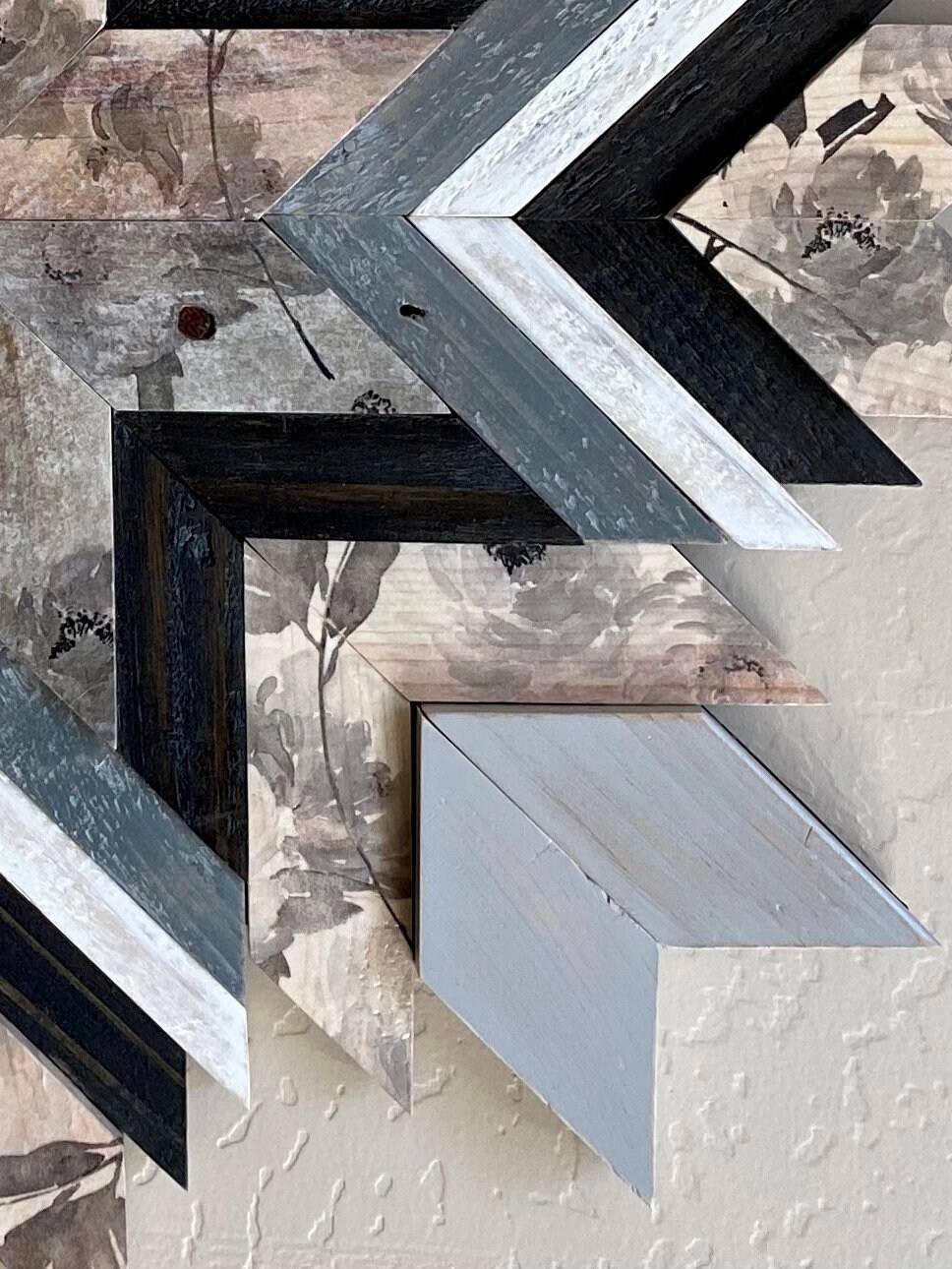 View of Reclaimed Geometric Wood Wall Art Wood Sunburst Wall Decor - Etsy
