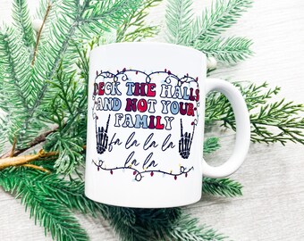 Funny Christmas Coffee Mug: Deck the Halls, Secret Santa Gift