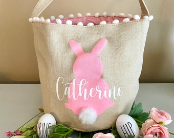 Personalized Easter Basket, Easter Bunny Basket, Monogram Easter Basket, Girls Easter Basket, Boys Easter Basket