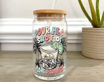 Retro Funny Skeleton Beach Can Glass, Skeleton Pour Me a Shot, Iced Coffee Glass, Summer Paradise Coffee Cup, Soda Can Glass, Lid Straw