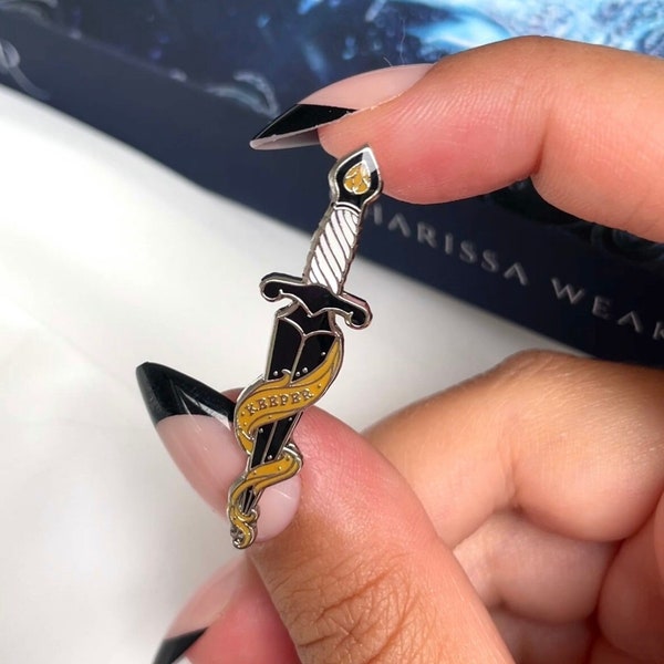 The God Knife Soft Mini Enamel Pin - The Witch Collector, Charissa Weaks (Witch Walker series), Officially Licensed, Shiny Silver