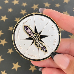 Mood Reader Spinning Enamel Pin - Bookish Romance & Fantasy Inspired