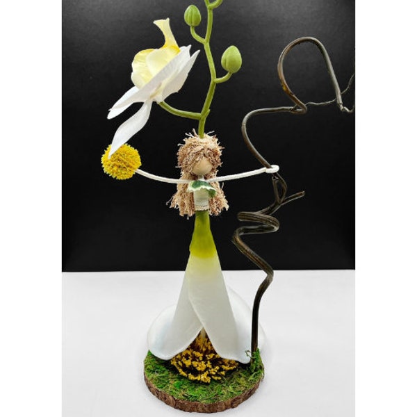 Magical Orchid Fairy, OOAK Fairy Doll, Handmade Doll, Orchid Fairy, Mermaid Doll, Fairy Figurine, Flower Fairy, Collectible Doll, Art Doll