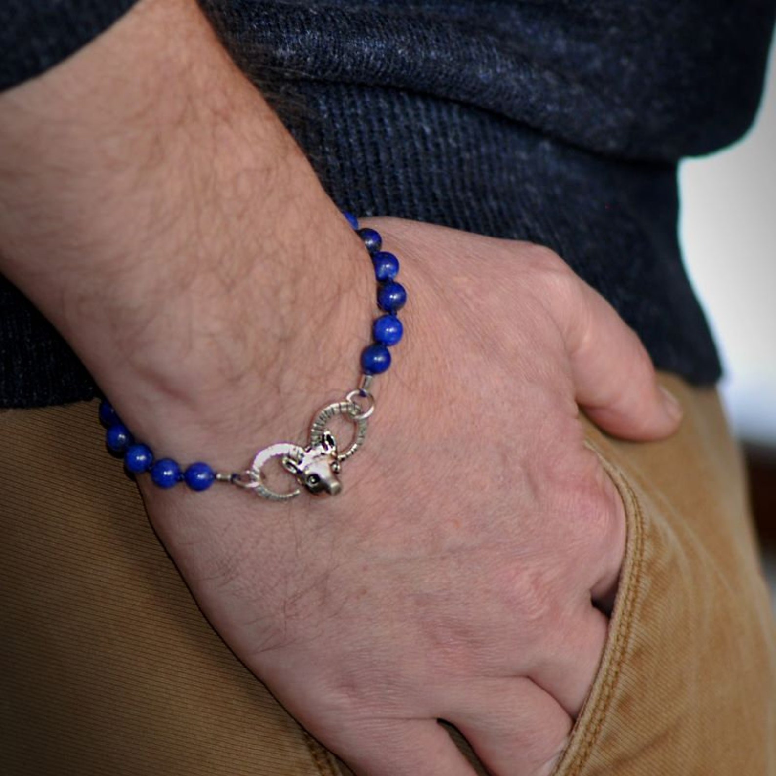 Marco Polo Bracelet for Men Beaded Bracelet for Men Lapis Etsy UK