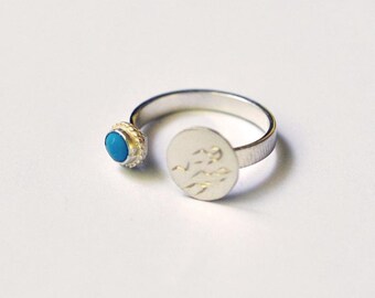 Calligraphy Silver Ring, Persian Calligraphy Poem Rumi Teachings, Silver Engraved Turquoise Ring, Silver Turquoise Ring, Silver Ring