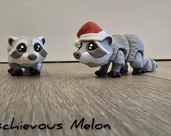 Mini wasberen | Wasbeer kerstman | Gelede mini wasberen | Fidget-speeltje wasbeer, bureauspeelgoed | Kerstminiwasbeer | Mat Mire maakt