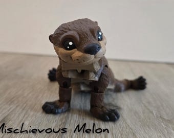 Lontra de rio | Lontra de rio articulada | Brinquedo de fidget de lontra, brinquedo de mesa | Mat Mire Makes