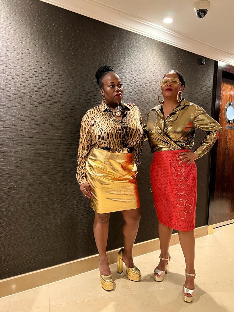 Gold-Button Pencil Skirt